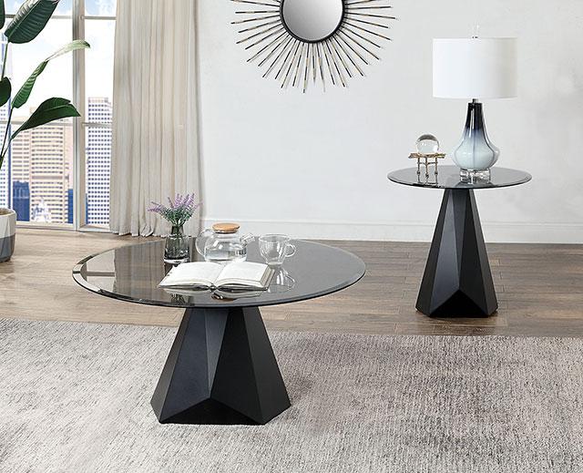 BISHOP End Table, Black/Gray - Inland Furniture (San Bernardino, CA)