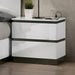 BIRSFELDEN Night Stand w/ USB, White - Inland Furniture (San Bernardino, CA)