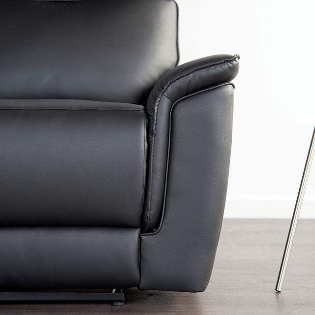 Bienne Loveseat Manual Recliner White & Black - Inland Furniture (San Bernardino, CA)