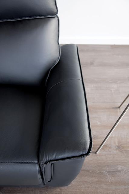 Bienne Sofa Manual Recliner White & Black - Inland Furniture (San Bernardino, CA)