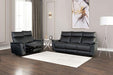 Bienne Loveseat Manual Recliner White & Black - Inland Furniture (San Bernardino, CA)