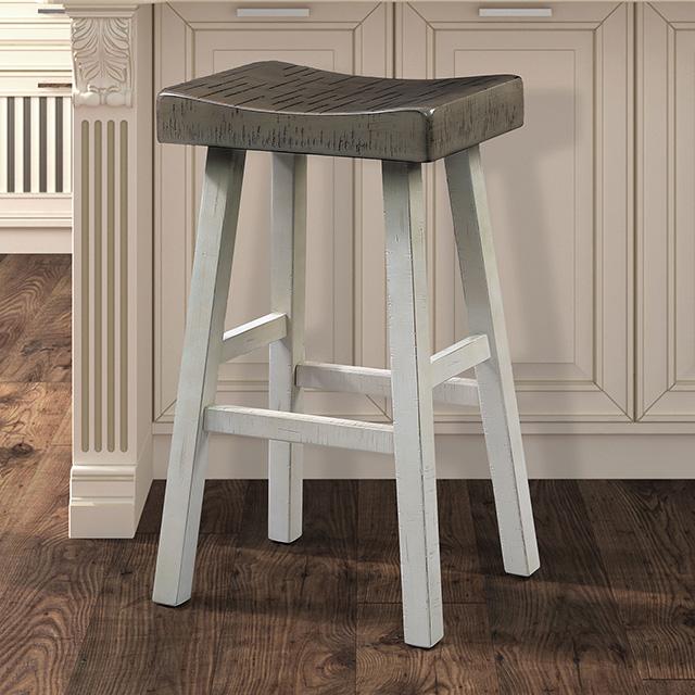 Biasca 29" Stool (2/CTN) White, Brown, & Black - Inland Furniture (San Bernardino, CA)