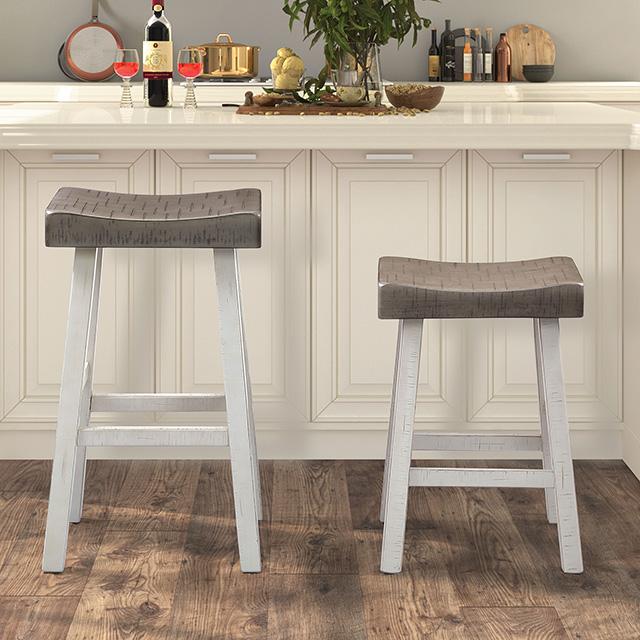 Biasca 29" Stool (2/CTN) White, Brown, & Black - Inland Furniture (San Bernardino, CA)