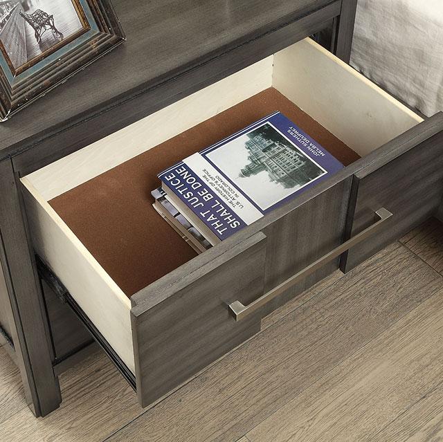 Berenice Espresso Night Stand White, Gray, & Espresso - Inland Furniture (San Bernardino, CA)