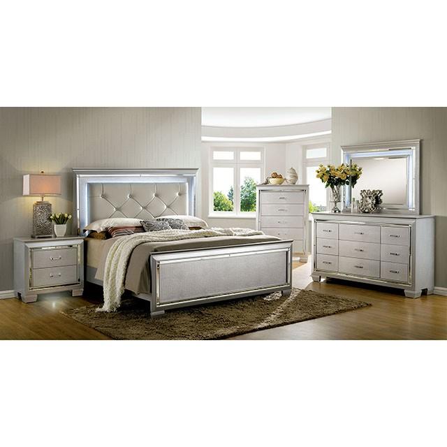 BELLANOVA Silver Cal.King , E.King, & Queen Bed - Inland Furniture (San Bernardino, CA)