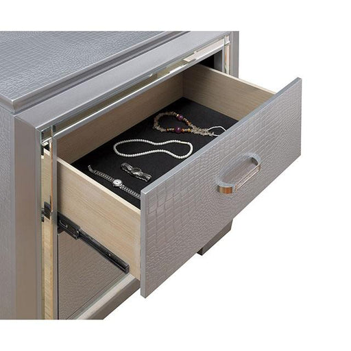 BELLANOVA Silver Night Stand - Inland Furniture (San Bernardino, CA)
