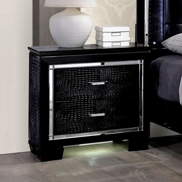 BELLANOVA Black Night Stand - Inland Furniture (San Bernardino, CA)