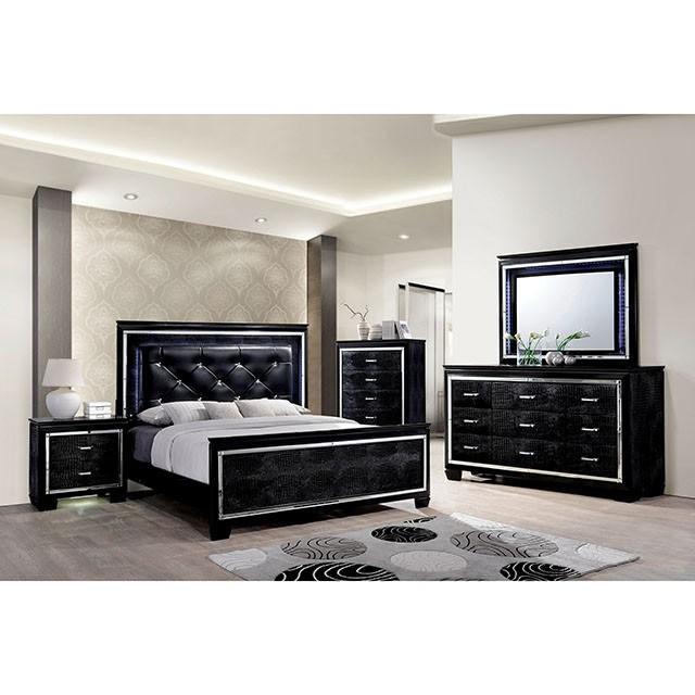 BELLANOVA Black Cal.King, E.King, & Queen Bed - Inland Furniture (San Bernardino, CA)