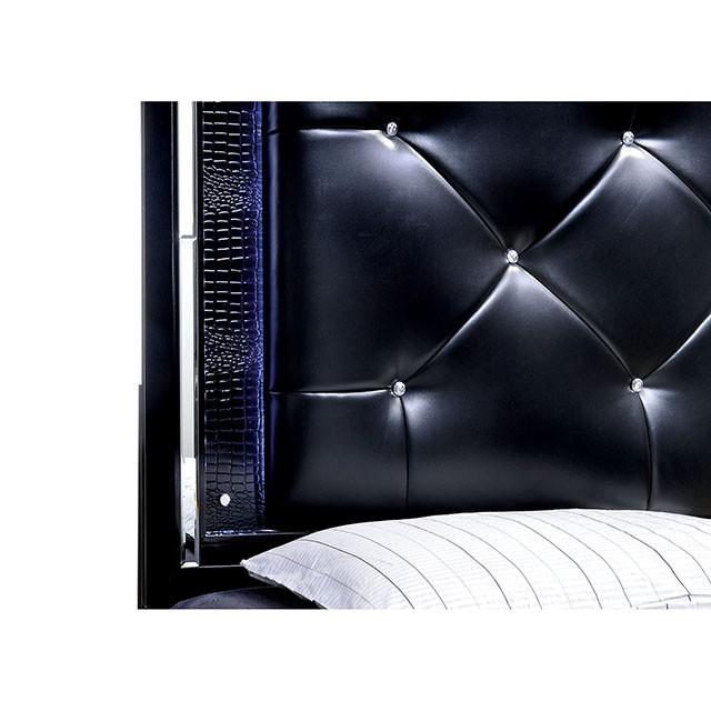 BELLANOVA Black Cal.King, E.King, & Queen Bed - Inland Furniture (San Bernardino, CA)