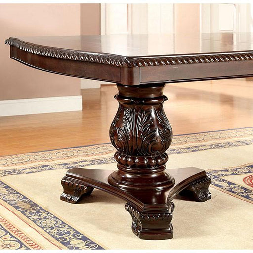 Bellagio Brown Cherry Dining Table w/ 2 Leaves - Inland Furniture (San Bernardino, CA)