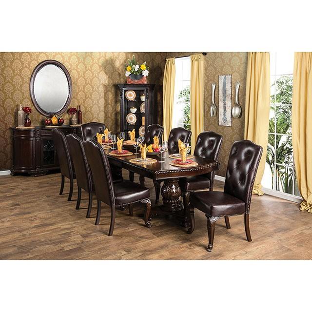 Bellagio Brown Cherry Dining Table w/ 2 Leaves - Inland Furniture (San Bernardino, CA)