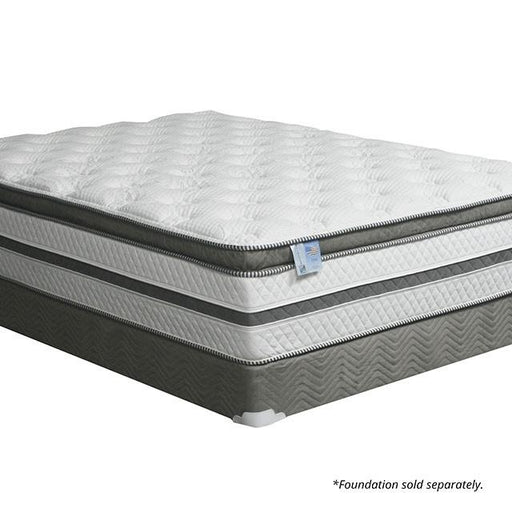 SIDDALEE White/Gray 16" Euro Pillow Top Mattress, Cal.King - Inland Furniture (San Bernardino, CA)