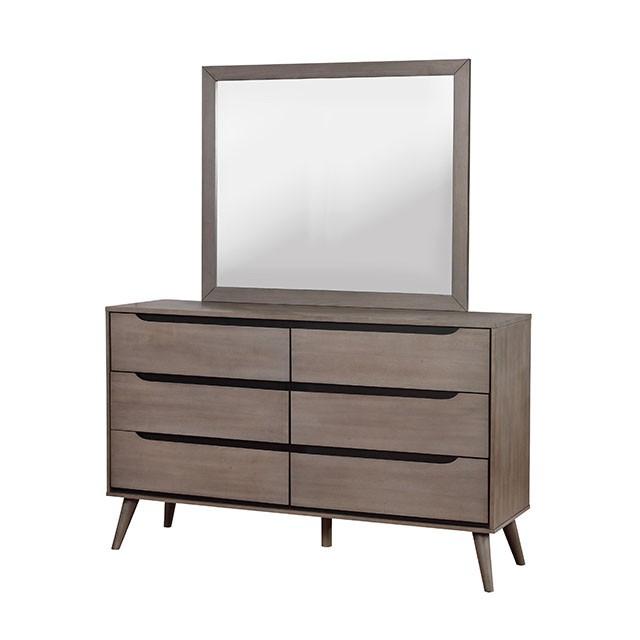 Lennart Gray Rectangular Mirror - Inland Furniture (San Bernardino, CA)