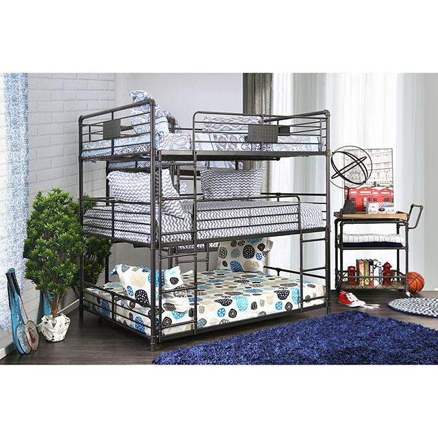 Olga I Antique Black Full/Full Bunk Bed - Inland Furniture (San Bernardino, CA)