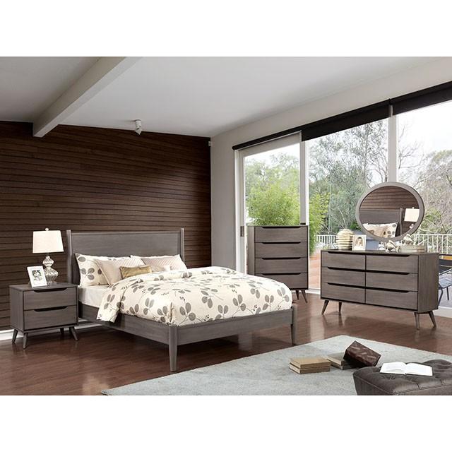 LENNART I Gray & Oak Full Twin Bed - Inland Furniture (San Bernardino, CA)