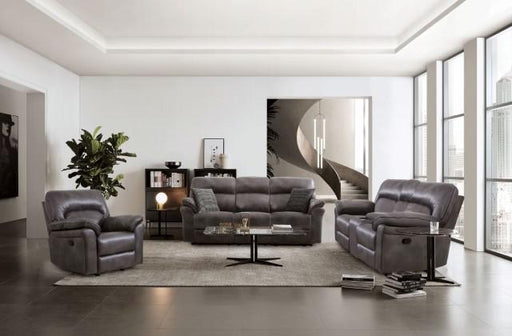 JOSIAS Loveseat, Dark Gray Leatherette - Inland Furniture (San Bernardino, CA)