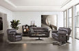 JOSIAS Loveseat, Dark Gray Leatherette - Inland Furniture (San Bernardino, CA)