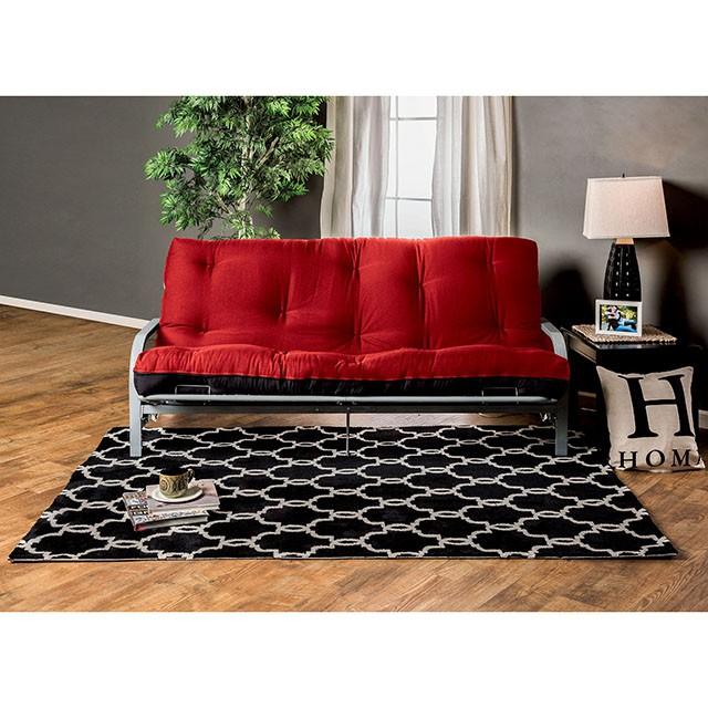 KNOX Red 8" Red/Black Futon Mattress w/ Inner Spring - Inland Furniture (San Bernardino, CA)