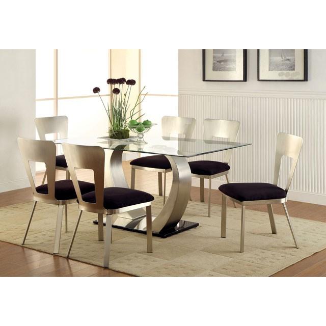 NOVA Silver/Black Side Chair (2/CTN) - Inland Furniture (San Bernardino, CA)