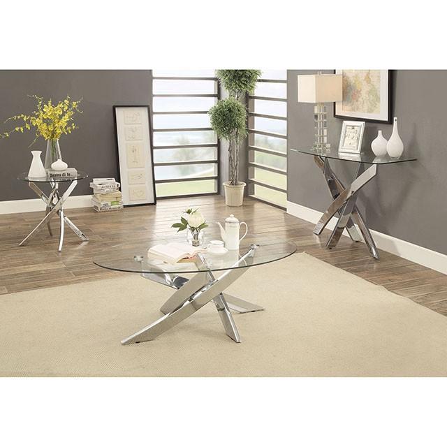 LAILA Chrome Sofa Table - Inland Furniture (San Bernardino, CA)