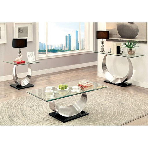 ORLA II Satin Plated/Black End Table - Inland Furniture (San Bernardino, CA)