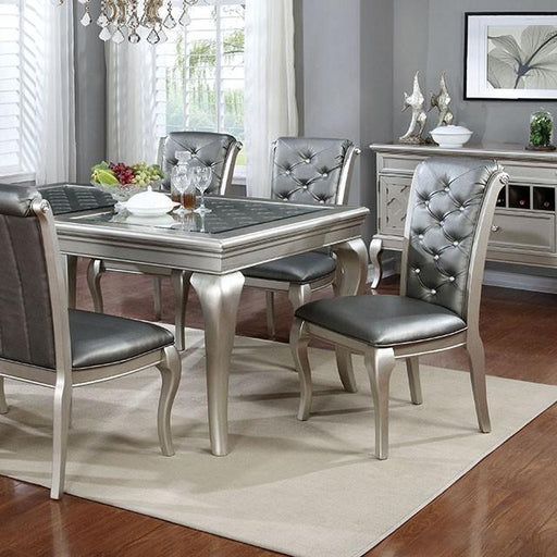 Amina Champagne Dining Table - Inland Furniture (San Bernardino, CA)