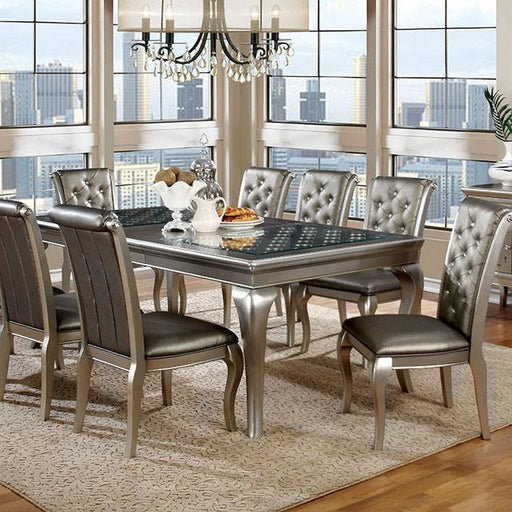 Amina Champagne Dining Table - Inland Furniture (San Bernardino, CA)