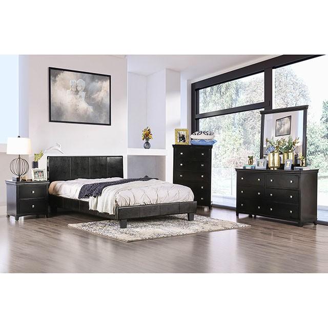 Evans E.King & Cal.King Bed Espressso, White, & Camel - Inland Furniture (San Bernardino, CA)