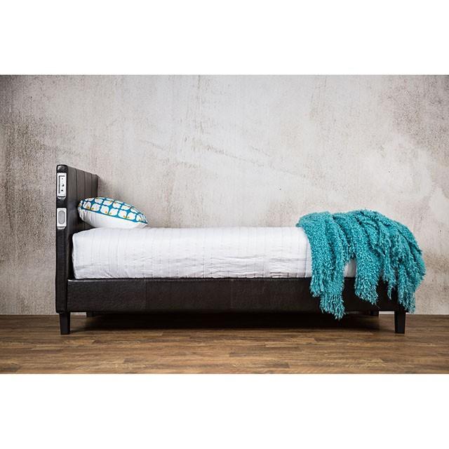 Evans E.King & Cal.King Bed Espressso, White, & Camel - Inland Furniture (San Bernardino, CA)