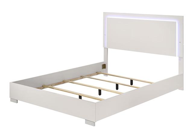 Sinistra E.King & Queen Bed White, Black & Beige - Inland Furniture (San Bernardino, CA)