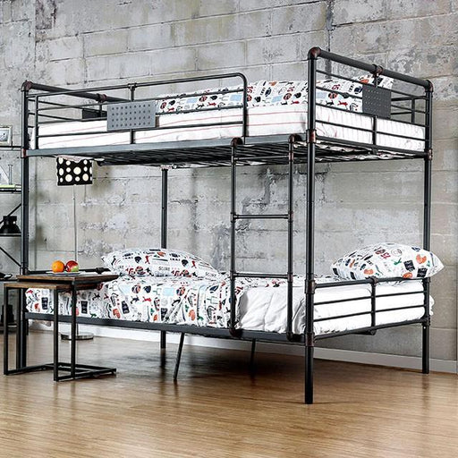 Olga I Antique Black Full/Full Bunk Bed - Inland Furniture (San Bernardino, CA)