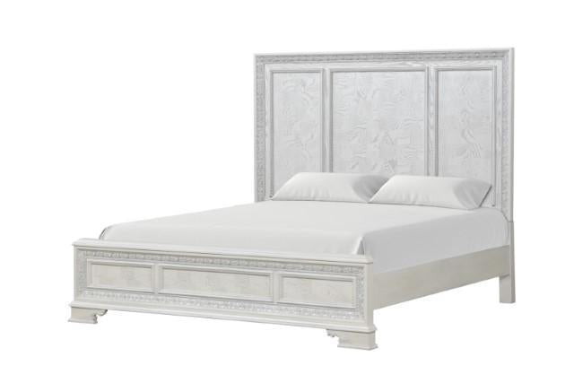 Stella Mia 4 Pc 5 Pc Queen Bedroom Set White - Inland Furniture (San Bernardino, CA)