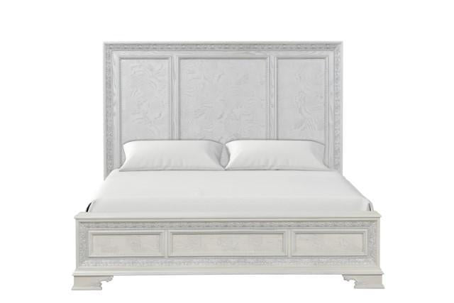 Stella Mia 4 Pc 5 Pc Queen Bedroom Set White - Inland Furniture (San Bernardino, CA)