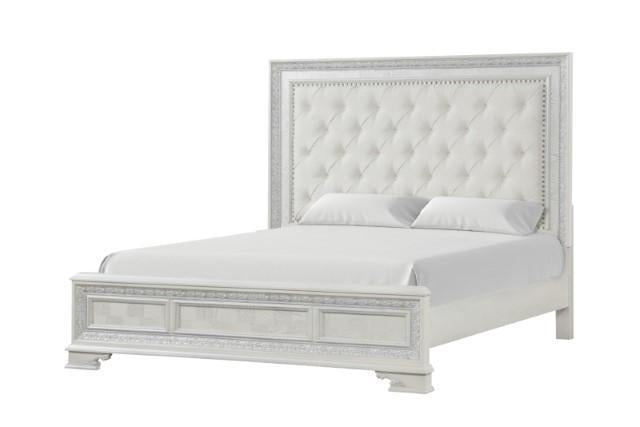 Stella Mia 4 Pc 5 Pc Queen Bedroom Set White - Inland Furniture (San Bernardino, CA)