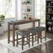 CAERLEON 4 Pc. Counter Ht. Table Set, Wire-brushed Gray - Inland Furniture (San Bernardino, CA)