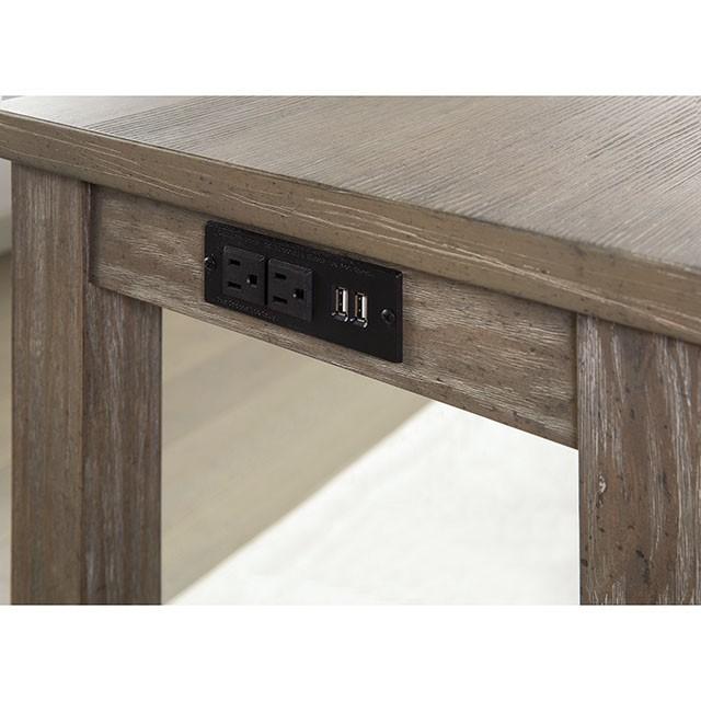 CAERLEON 4 Pc. Counter Ht. Table Set, Wire-brushed Gray - Inland Furniture (San Bernardino, CA)
