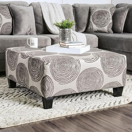 Bonaventura Gray/Pattern Ottoman - Inland Furniture (San Bernardino, CA)