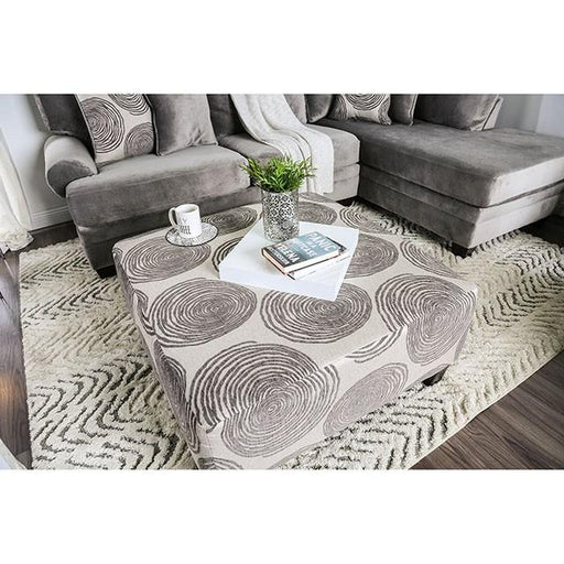Bonaventura Gray/Pattern Ottoman - Inland Furniture (San Bernardino, CA)