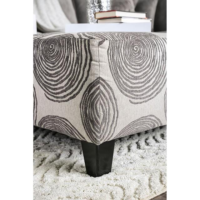 Bonaventura Gray/Pattern Ottoman - Inland Furniture (San Bernardino, CA)