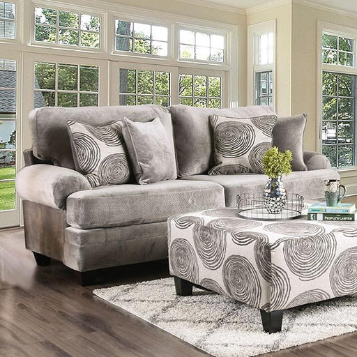 Bonaventura Gray/Pattern Sofa - Inland Furniture (San Bernardino, CA)