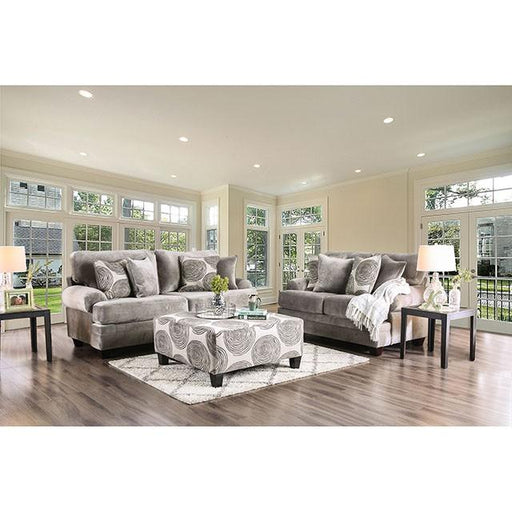 Bonaventura Gray/Pattern Love Seat - Inland Furniture (San Bernardino, CA)