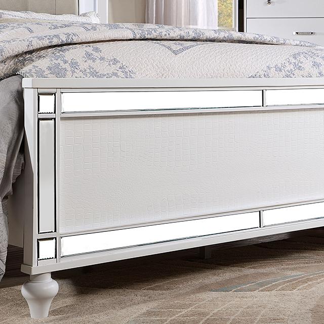 BRACHIUM Cal.King Bed, White - Inland Furniture (San Bernardino, CA)