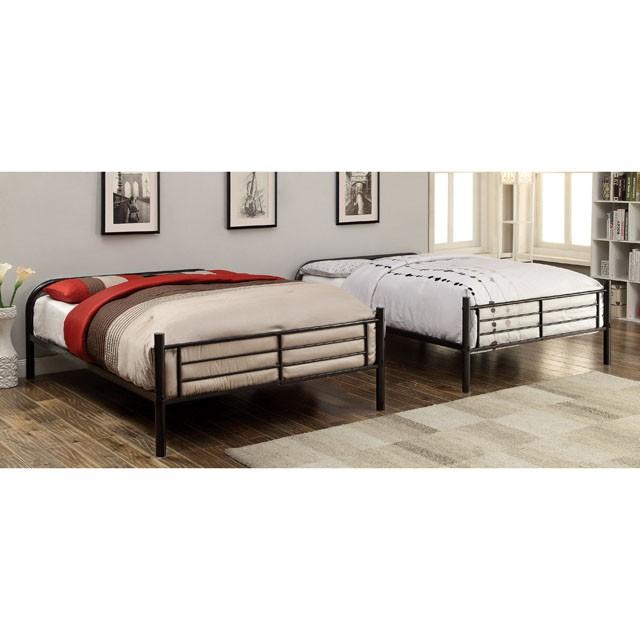 BROCKET Black Metal Full/Full Bunk Bed - Inland Furniture (San Bernardino, CA)
