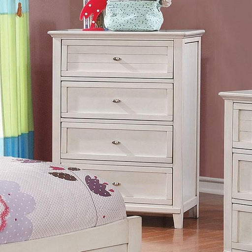 Brogan Antique White Chest - Inland Furniture (San Bernardino, CA)