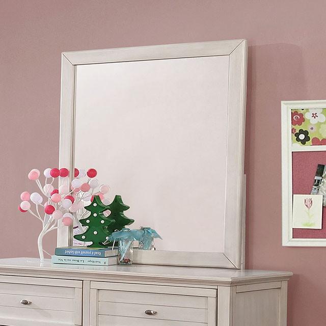 Brogan Antique White Mirror - Inland Furniture (San Bernardino, CA)