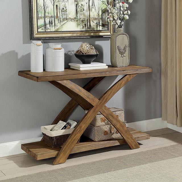 Bryanna Antique Light Oak Sofa Table - Inland Furniture (San Bernardino, CA)