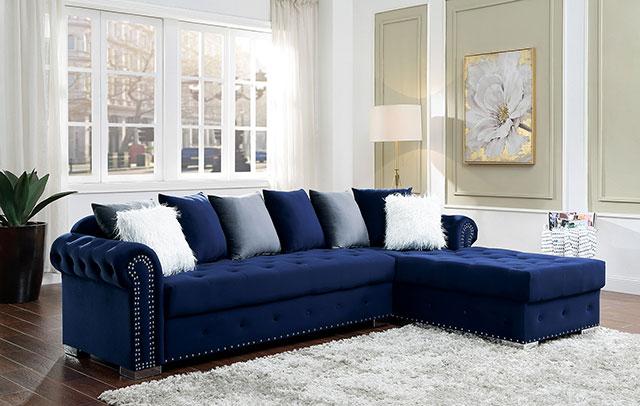 WILMINGTON Sectional, Blue - Inland Furniture (San Bernardino, CA)