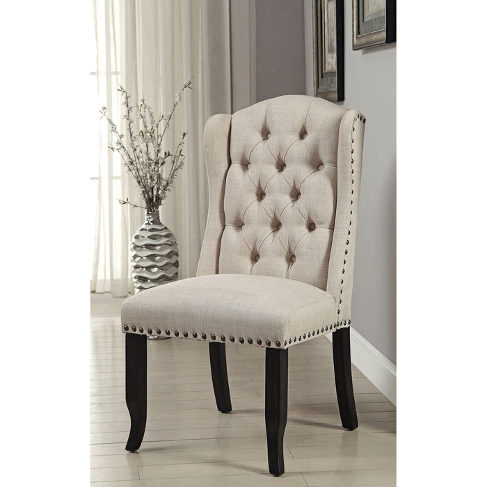 Wingback Chair, Beige (2/CTN) - Inland Furniture (San Bernardino, CA)