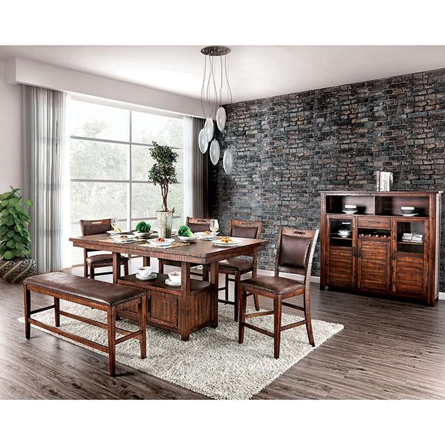 Wichita Light Walnut Counter Ht. Table - Inland Furniture (San Bernardino, CA)