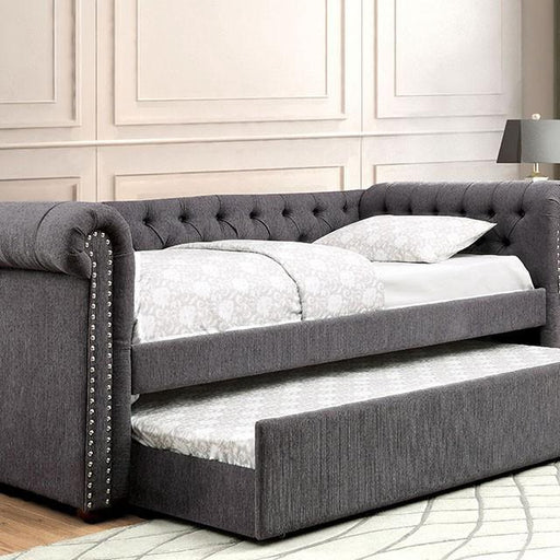 LEANNA Gray Full Daybed w/ Trundle, Gray - Inland Furniture (San Bernardino, CA)